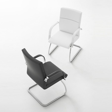 Silla confidente BELICE con base de patín cromado - Mercaoficina