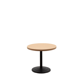 Mesa de rincón en varios acabados con peana negra
