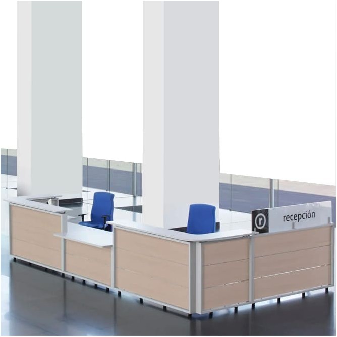 Mostrador de recepción con mesa