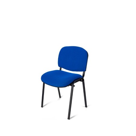 Silla confidente azul o negra tapizada 4 patas sin brazos