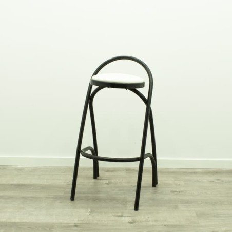 Taburete de 4 patas negro con asiento en napel