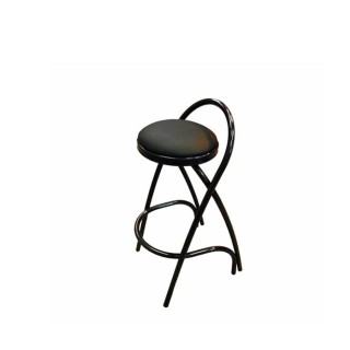 Taburete de 4 patas negro con asiento en napel