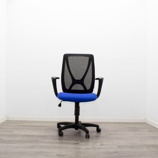 Silla operativa asiento azul (con y sin brazos)