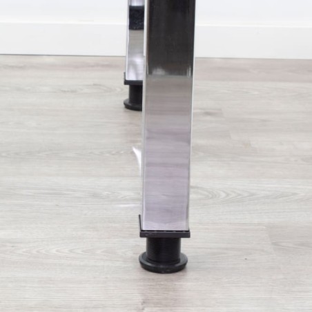 Mesa operativa cromada tapa cristal