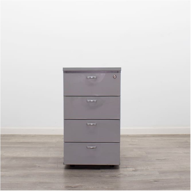 Buck pedestal en melamina gris 4 cajones