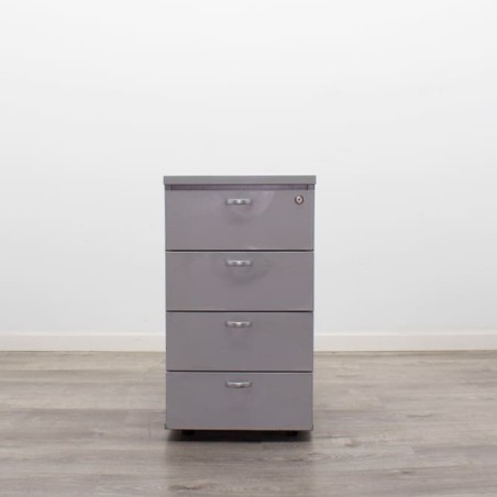 Buck pedestal en melamina gris 4 cajones