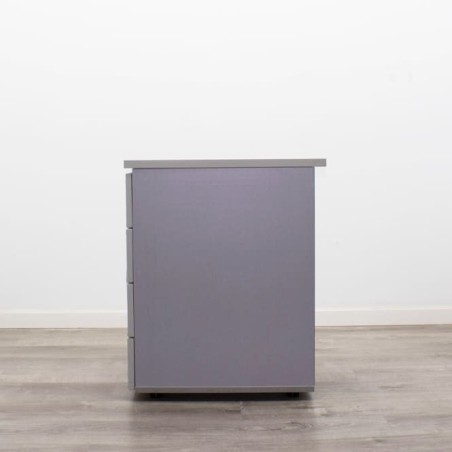 Buck pedestal en melamina gris 4 cajones