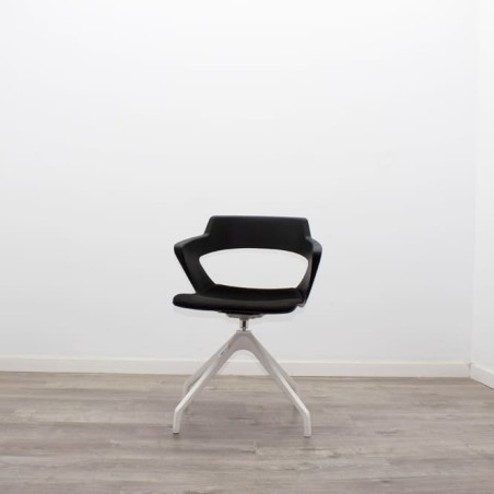 Silla confidente giratoria roja y negra