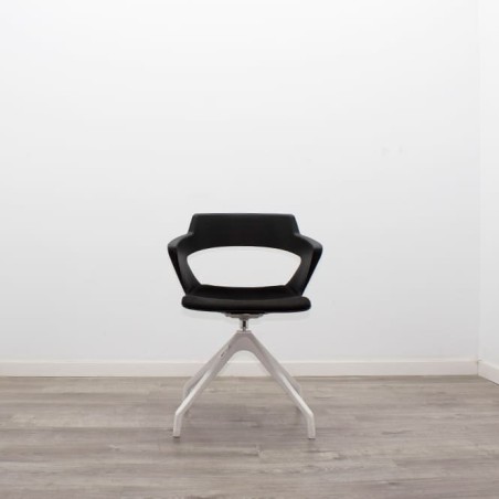Silla confidente giratoria roja y negra
