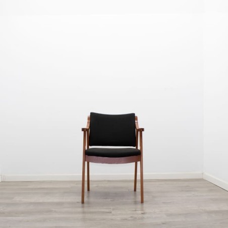 Silla confidente de madera tapizado negro