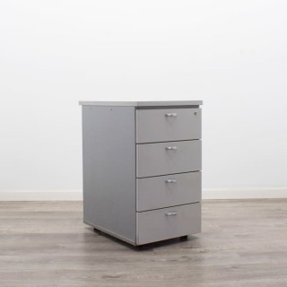 Buck pedestal en melamina gris 4 cajones 2