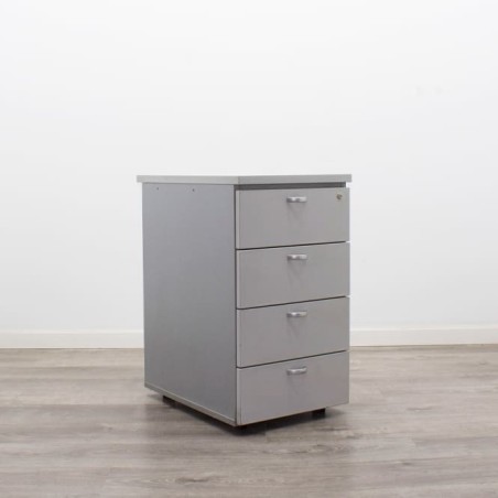 Buck pedestal en melamina gris 4 cajones