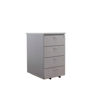 Buck pedestal en melamina gris 4 cajones