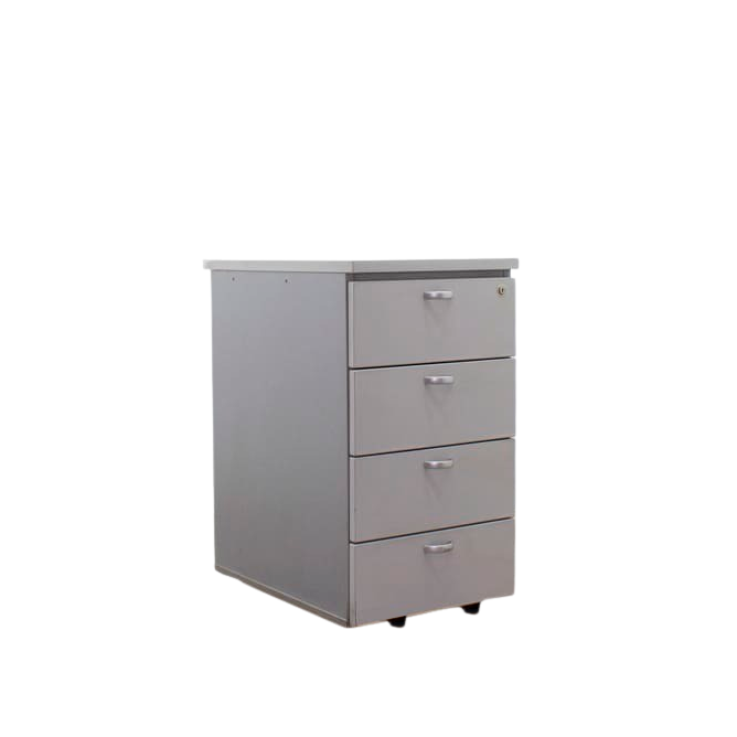 Buck pedestal en melamina gris 4 cajones