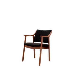 Silla confidente de madera tapizado negro