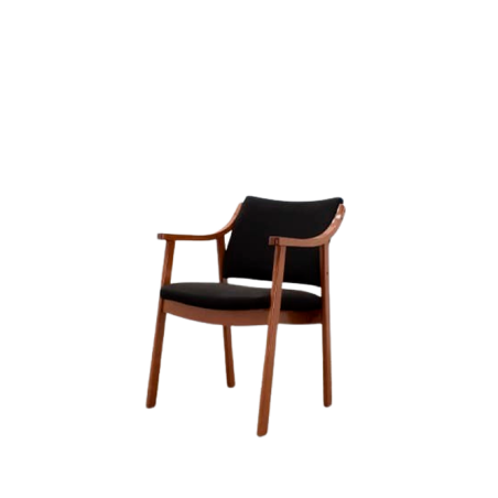 Silla confidente de madera tapizado negro