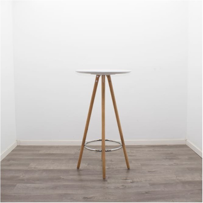 Mesa auxiliar para cafetería con tapa blanca