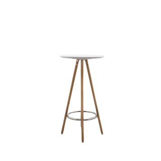 Mesa auxiliar para cafetería con tapa blanca