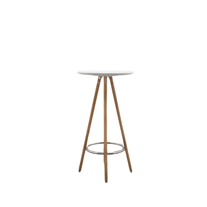 Mesa auxiliar para cafetería con tapa blanca