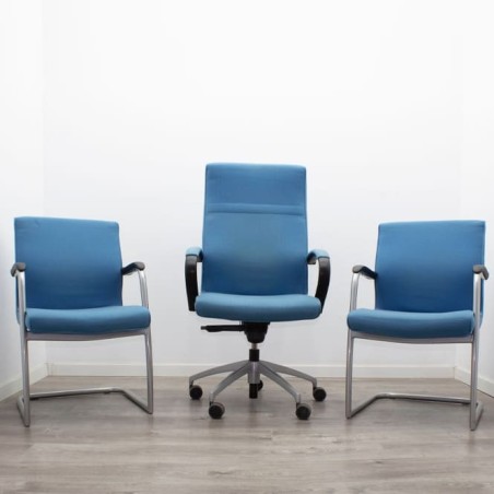 Conjunto silla operativa y 2 sillas confidentes