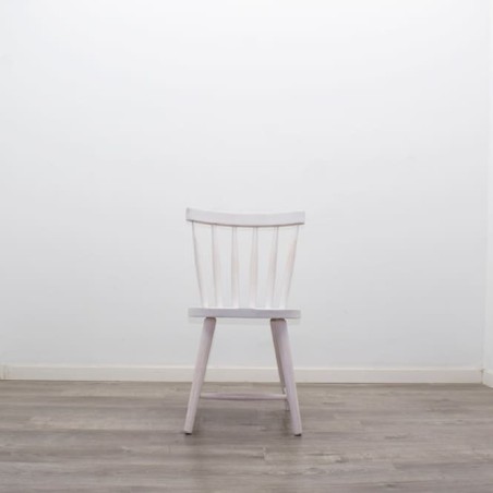 Silla colectividad de madera blanca sin brazos