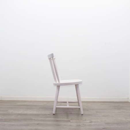 Silla colectividad de madera blanca sin brazos