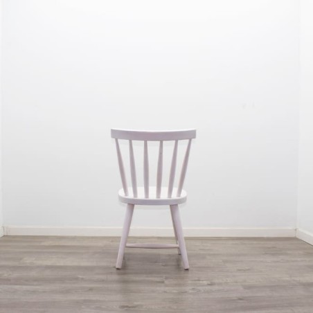 Silla colectividad de madera blanca sin brazos