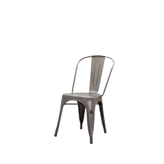 Silla metálica con respaldo (en varios colores)