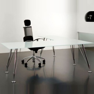 Mesa de dirección HEOS en cristal + ala