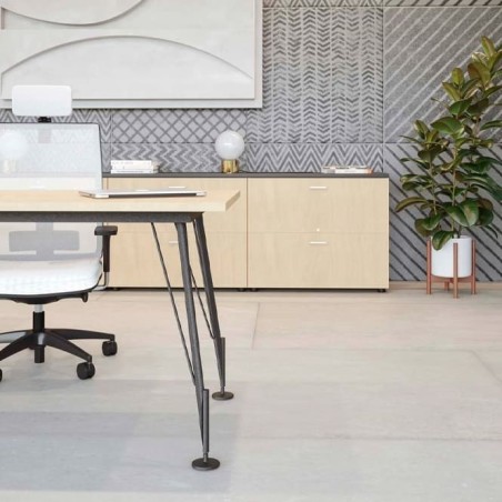 mesa de dirección con mueble auxiliar