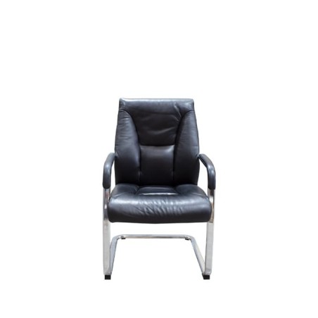 Silla confidente con base patín cromada