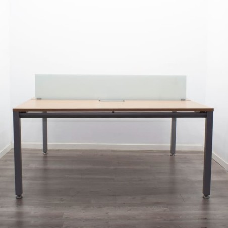 Mesa bench de 4 puestos en melamina olmo