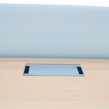 Mesa bench de 4 puestos en melamina olmo