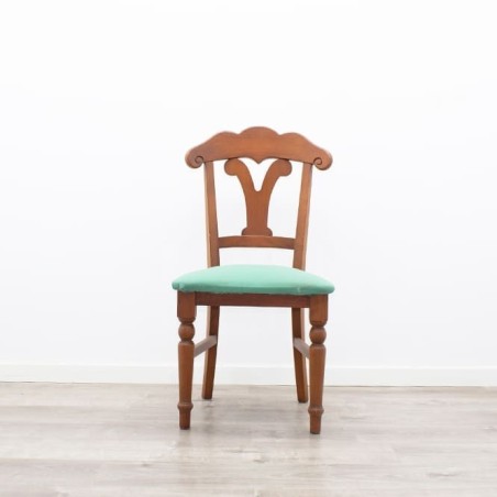 Silla clásica asiento tapizado en microfibra verde