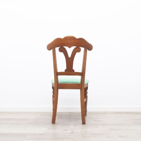 Silla clásica asiento tapizado en microfibra verde