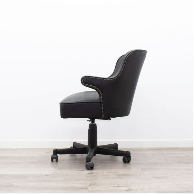 Silla giratoria con respaldo medio en napel negro