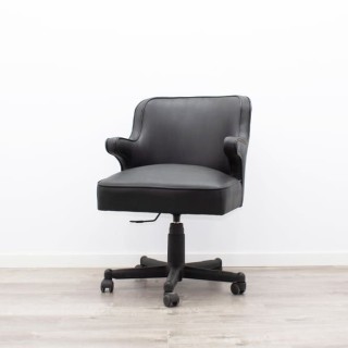 Silla giratoria con respaldo medio en napel negro 2
