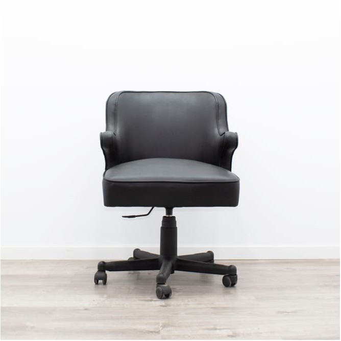 Silla giratoria con respaldo medio en napel negro