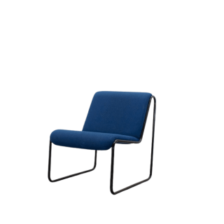 Sillón de espera azul base patín