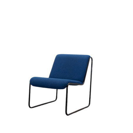 Sillón de espera azul base patín
