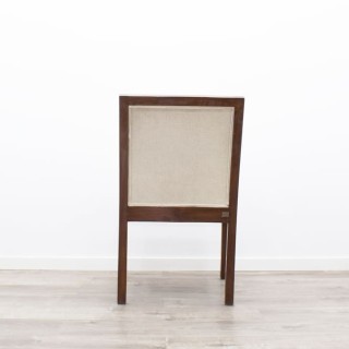 Silla confidente beige estructura madera