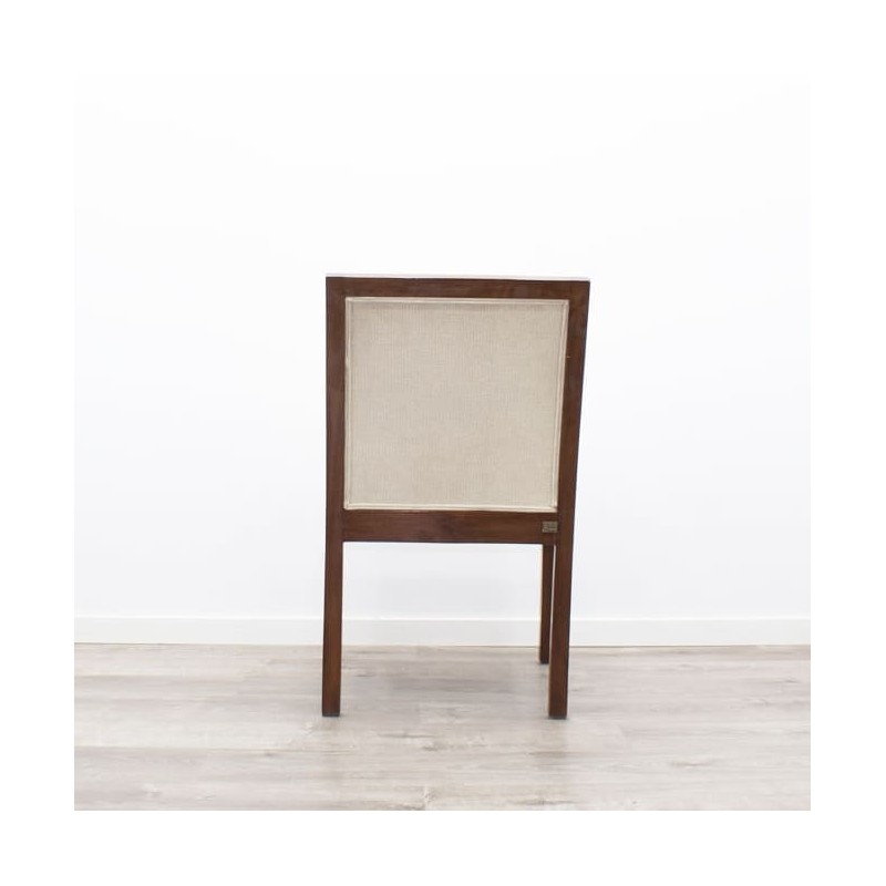 Silla confidente beige estructura madera