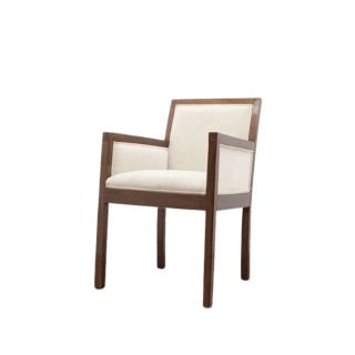 Silla confidente beige estructura madera