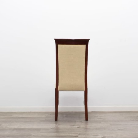 Silla clásica de madera nogal tapizado amarillo