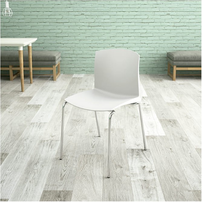 Silla colectividad blanca de 4 patas - Mercaoficina