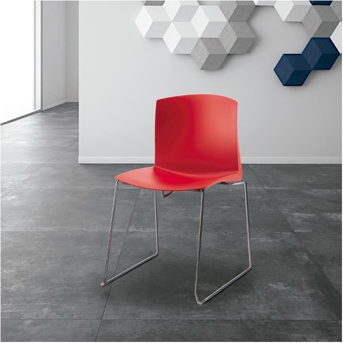 Silla colectividad blanca de 4 patas - Mercaoficina
