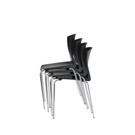 Silla colectividad blanca de 4 patas - Mercaoficina