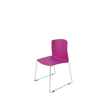 Silla colectividad blanca de 4 patas - Mercaoficina