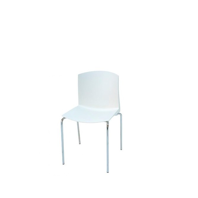 Silla colectividad blanca de 4 patas - Mercaoficina