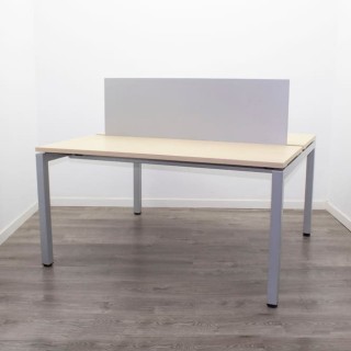 Mesa multipuestos de 2 puestos con separador 2